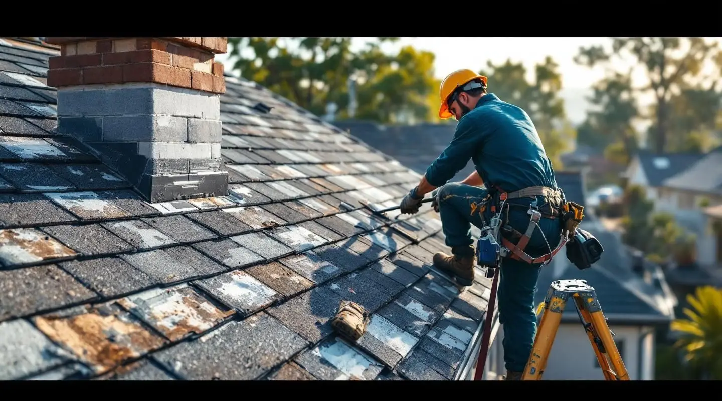 Professional roofing crew installing architectural composition shingles on a large commercial building in DeLand.